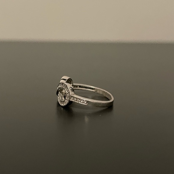 Infinity Knot w/ Cubic Zirconia Sterling Silver Ring - Picture 2 of 4